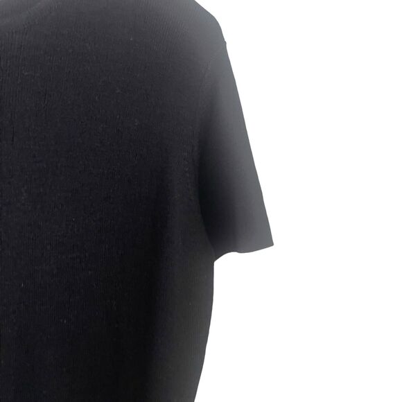 AKA Eddie Bauer Vintage 90s Size Large Black 100% Wool Santana Knit Dress - Picture 4 of 10